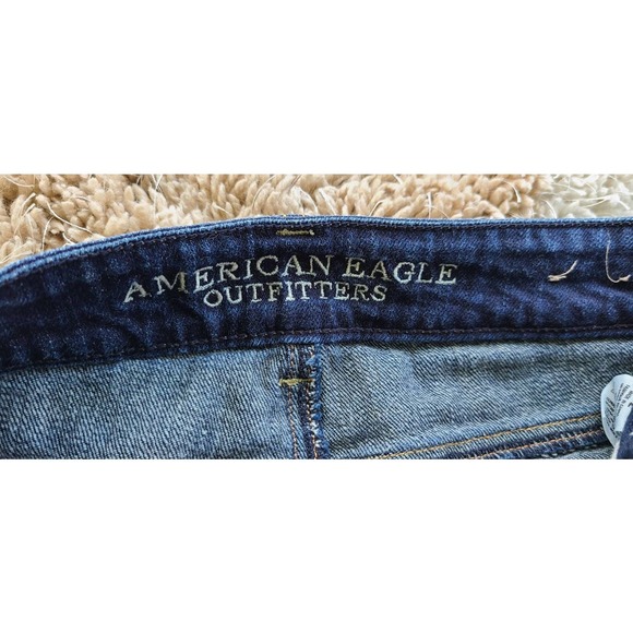 American‎ Eagle Cutoff Jean Shorts With Leather Braid Detail Size 2 - Picture 5 of 5